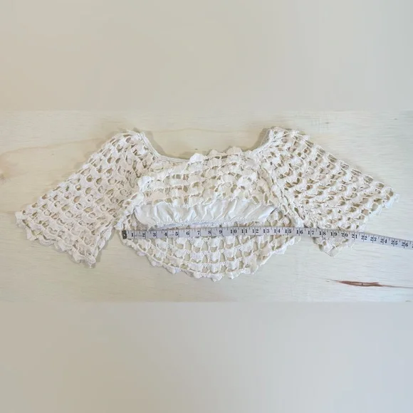 Free People Flook the Label white lace Crochet Set size S - Picture 4 of 13